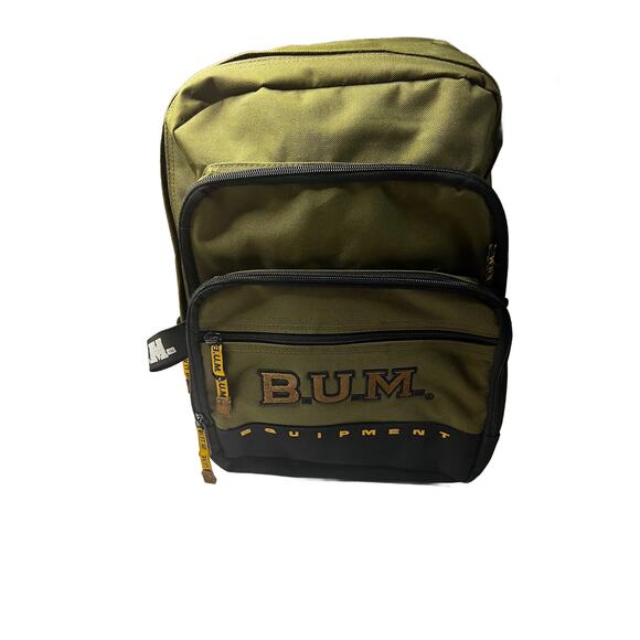 Vintage 1990's B.U.M Equipment Green/Black Backpack - Picture 4 of 5